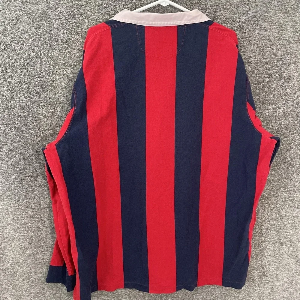 Team USA Rugby Shirt Mens 2XL Blue Red Olympic Polo Ralph Lauren Tie Placket